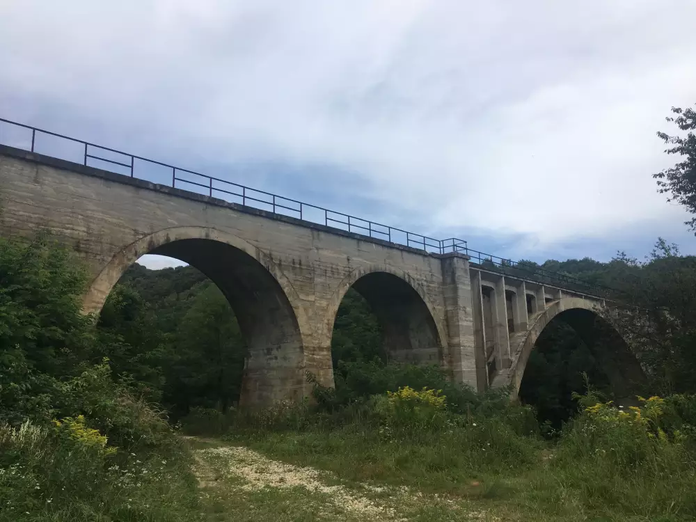 Koprášsky viadukt — nedokončený, 38 m vysoký